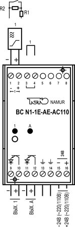 Габариты BC N1-1E-AE-AC110-C